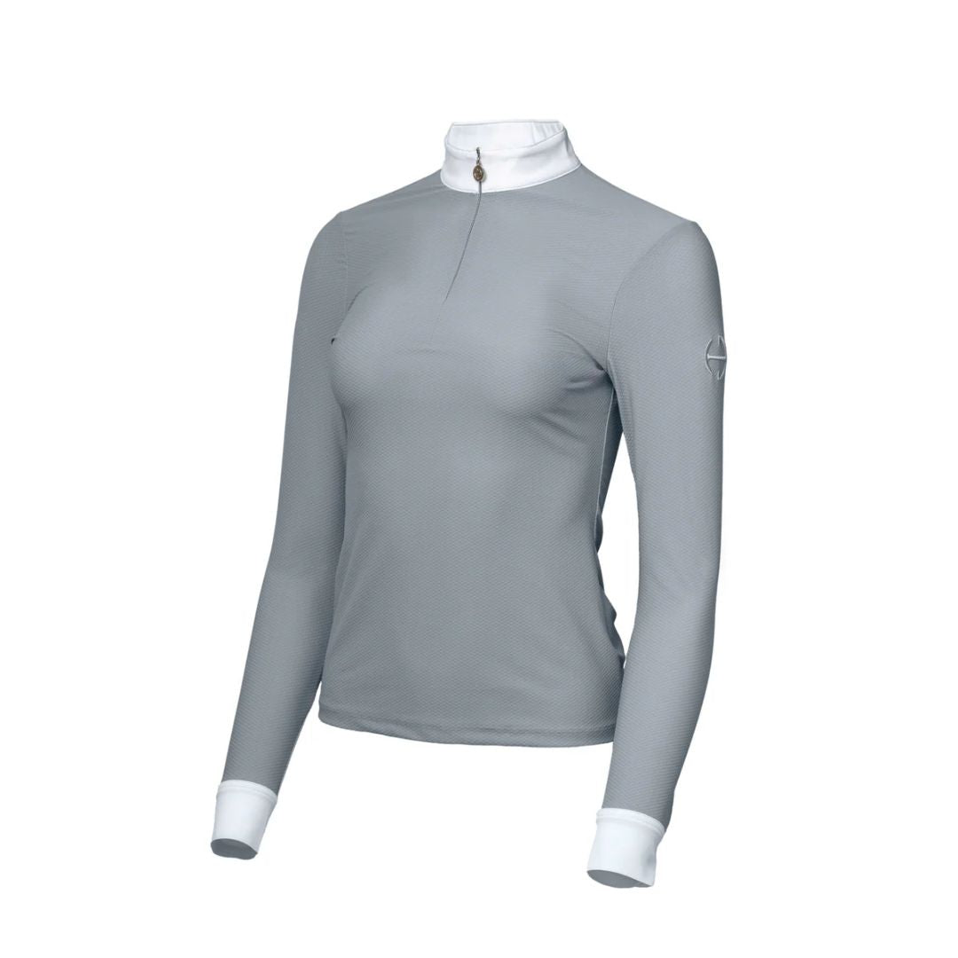 Halter Ego Devon Long Sleeve Competition Shirt - Light Gray | Malvern Saddlery