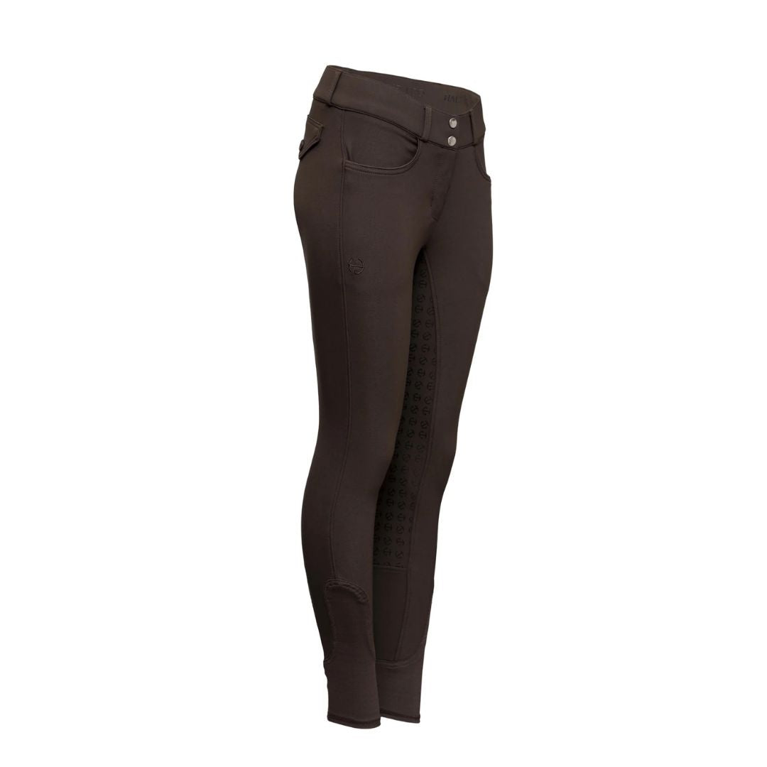 Halter Ego Evolution Mid Rise Full Seat Breeches - Mocha Brown, shown on white background | Women's Riding Pants | Malvern Saddlery