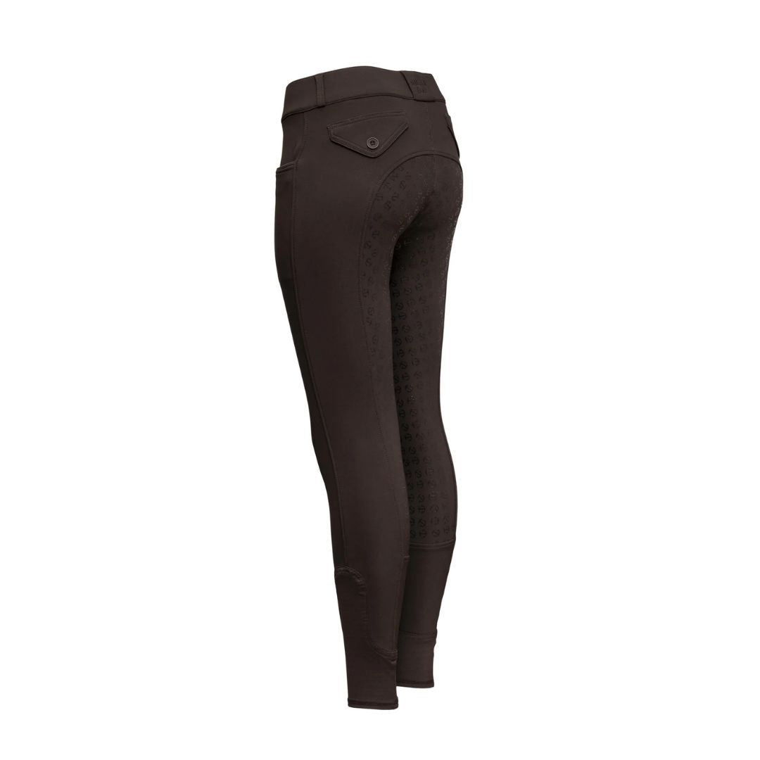 Halter Ego Evolution Mid Rise Full Seat Breeches - Mocha Brown, back view shown on white background | Women's Riding Pants | Malvern Saddlery