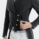 Horse Pilot Long Frac Shadbelly - Black, front zip detail | Malvern Saddlery