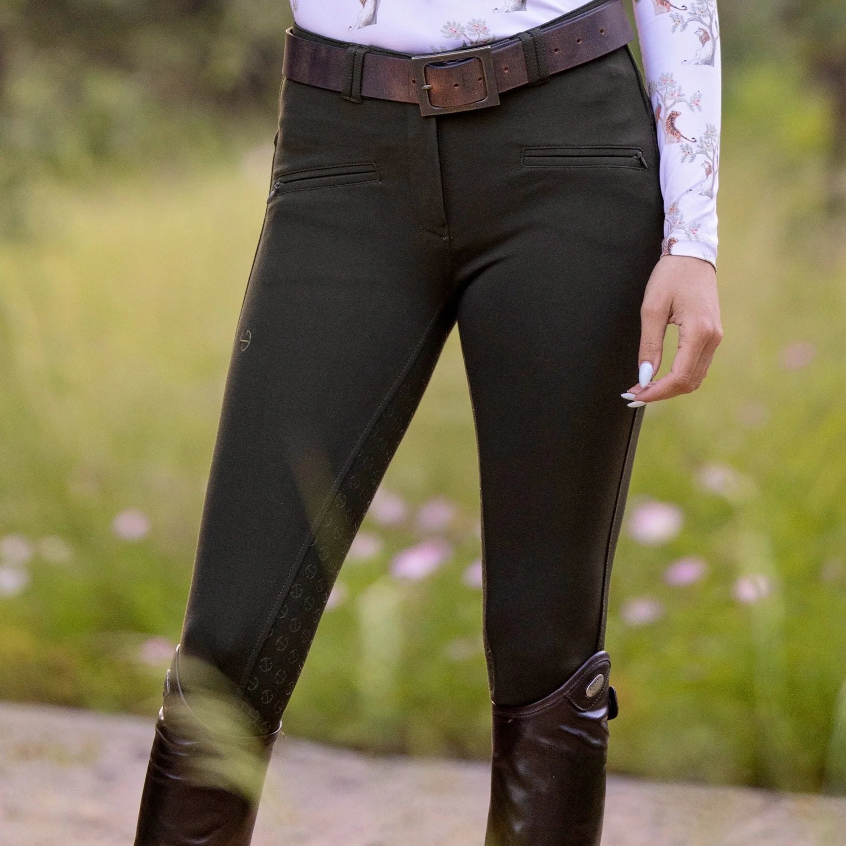 Halter Ego Kimberly Full Seat Breeches - Army | Malvern Saddlery