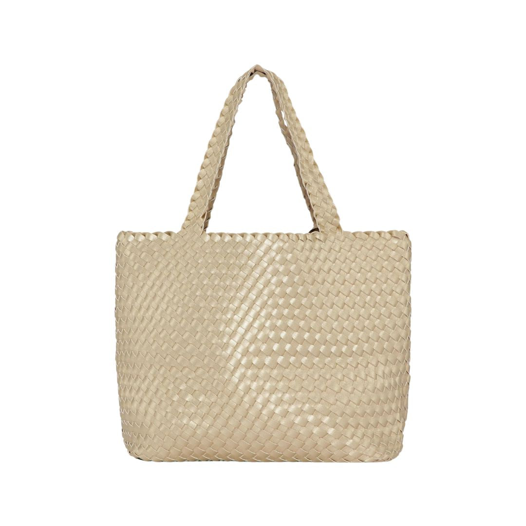 Ilse Jacobsen Reversible Tote Bag - Ivory/Platinum | Malvern Saddlery