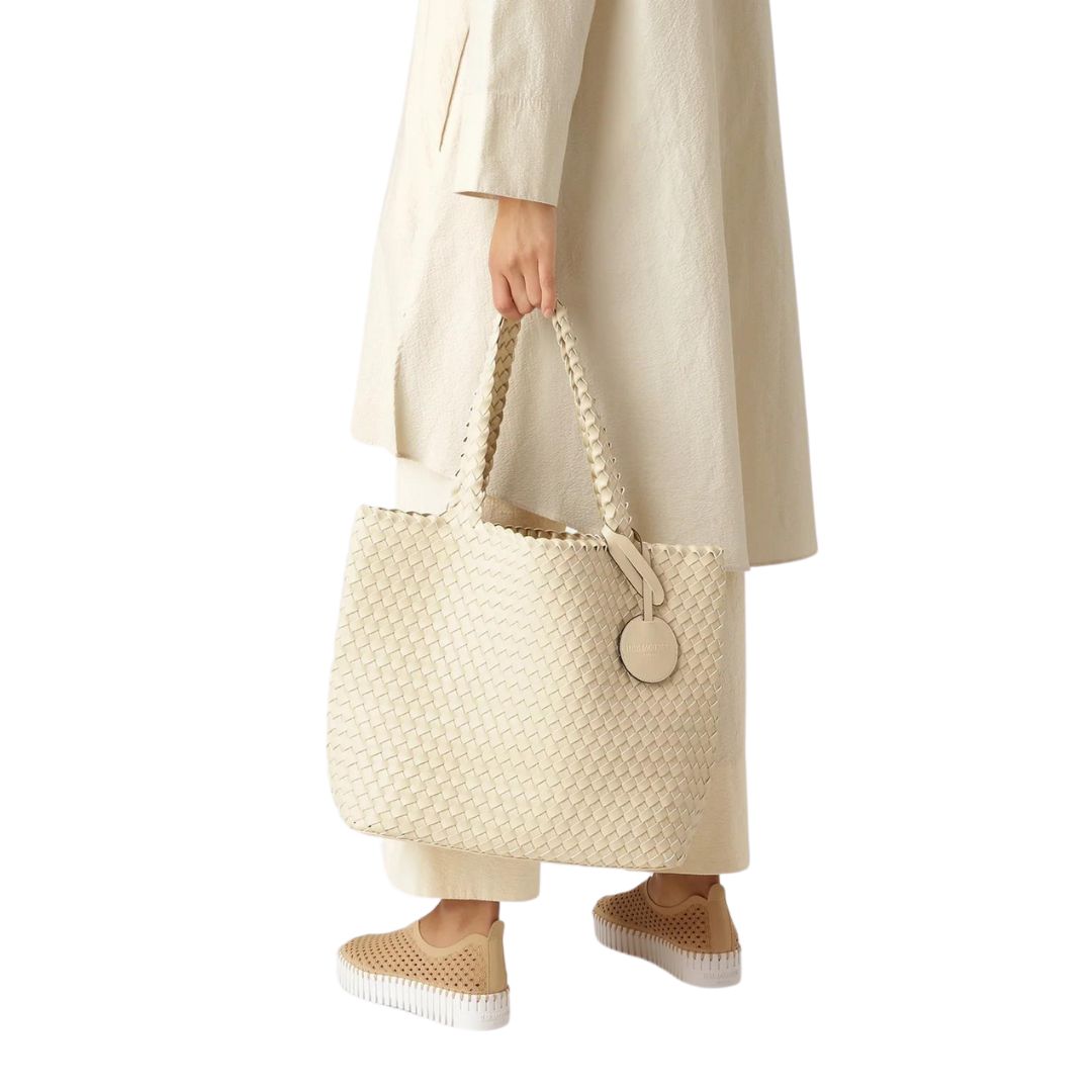 Ilse Jacobsen Reversible Tote Bag - Ivory/Platinum | Malvern Saddlery