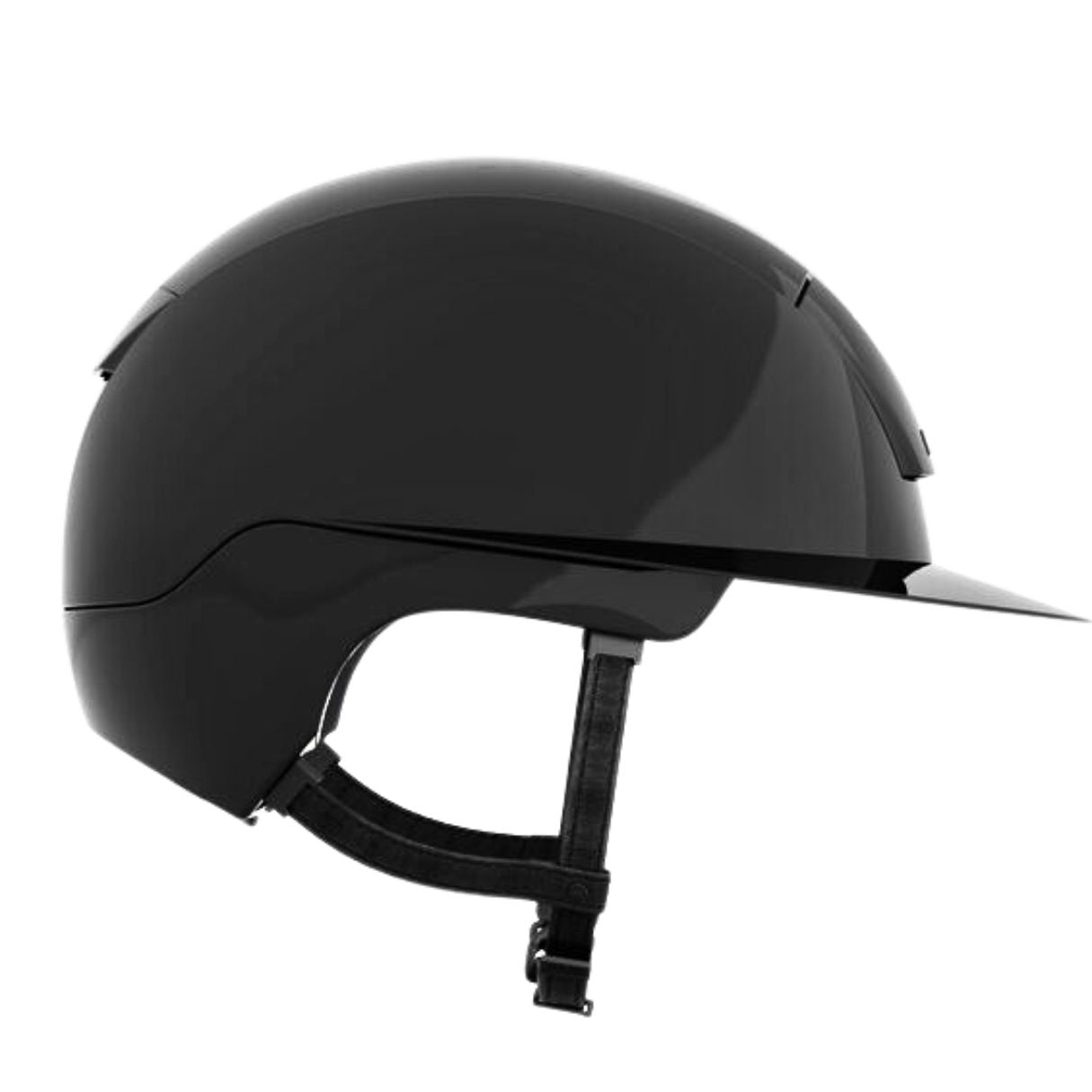 KASK Kooki Lady Equestrian Helmet - Black Shine; side view on white background | Wide Brim Helmets | Malvern Saddlery