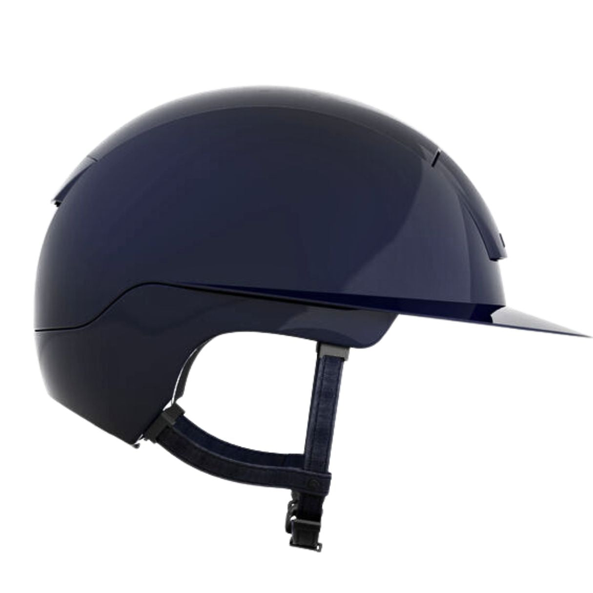 KASK Kooki Lady Equestrian Helmet - Navy shine; side view on white background | Wide Brim Helmets | Malvern Saddlery