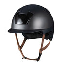 KASK Equestrian Kooki Matte Helmet - Black with tan chinstrap | Malvern Saddlery