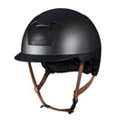 KASK Equestrian Kooki Shadow Helmet - Black with tan chinstrap | Malvern Saddlery