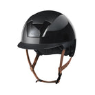 KASK Equestrian Kooki Shine Helmet - Black with tan chinstrap | Malvern Saddlery