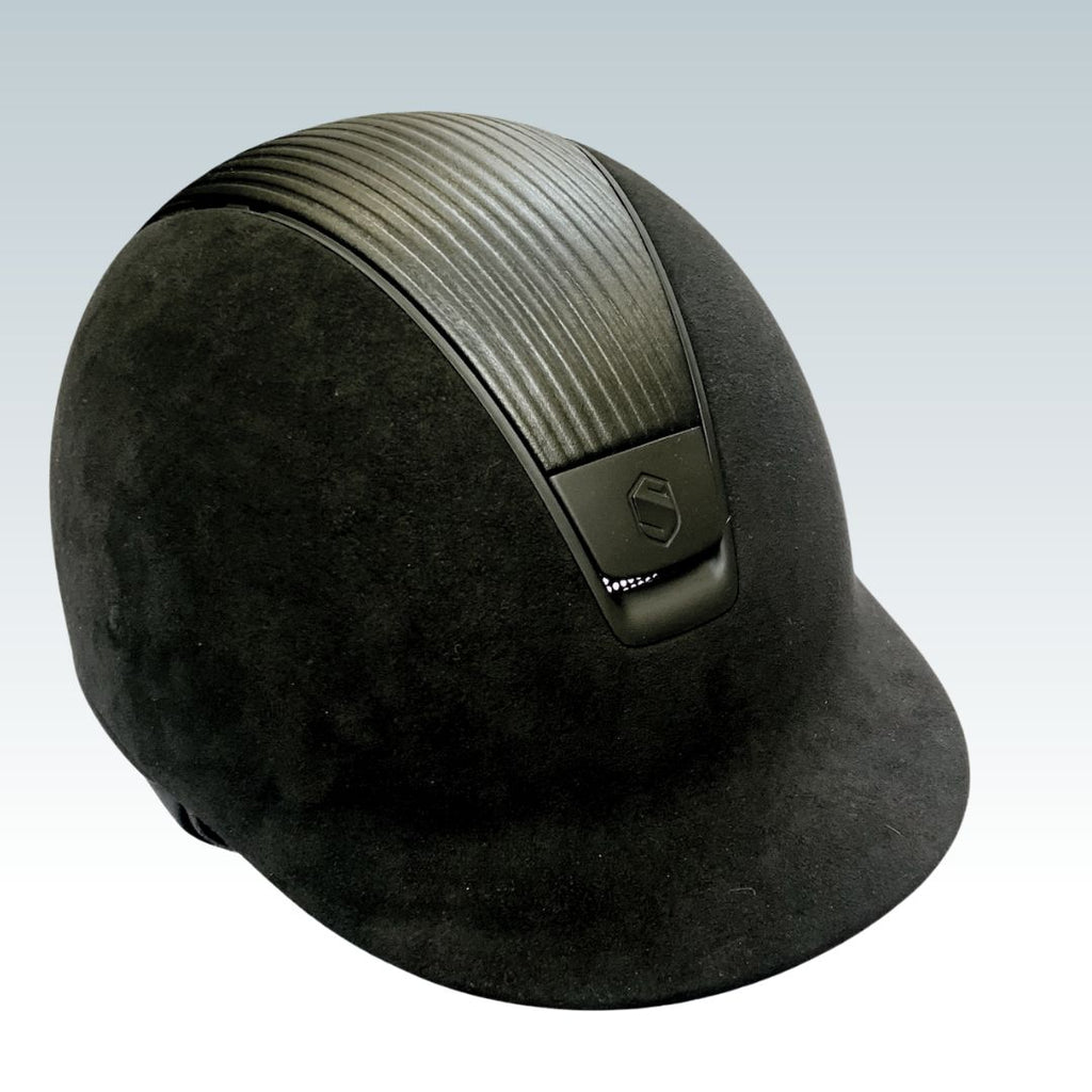 Samshield Premium  Limited Edition Equestrian Helmet with Leather Top - Black | Malvern Saddlery