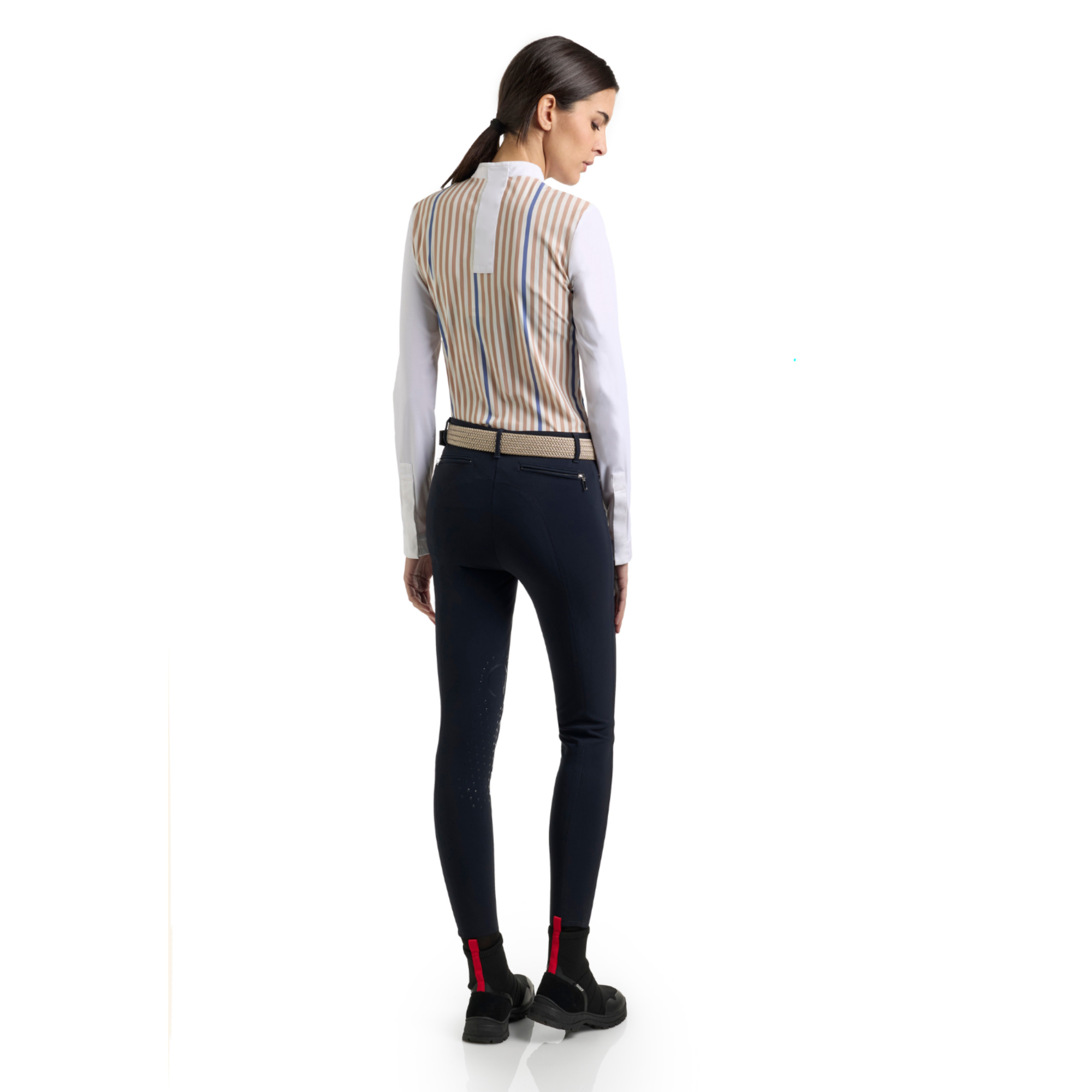 Ego 7 Leila Long Sleeve Show Shirt in Nougat, back view - Malvern Saddlery