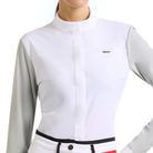 Ego 7 Leonie Long Sleeve Show Shirt in Ice Gray, fabric detail - Malvern Saddlery