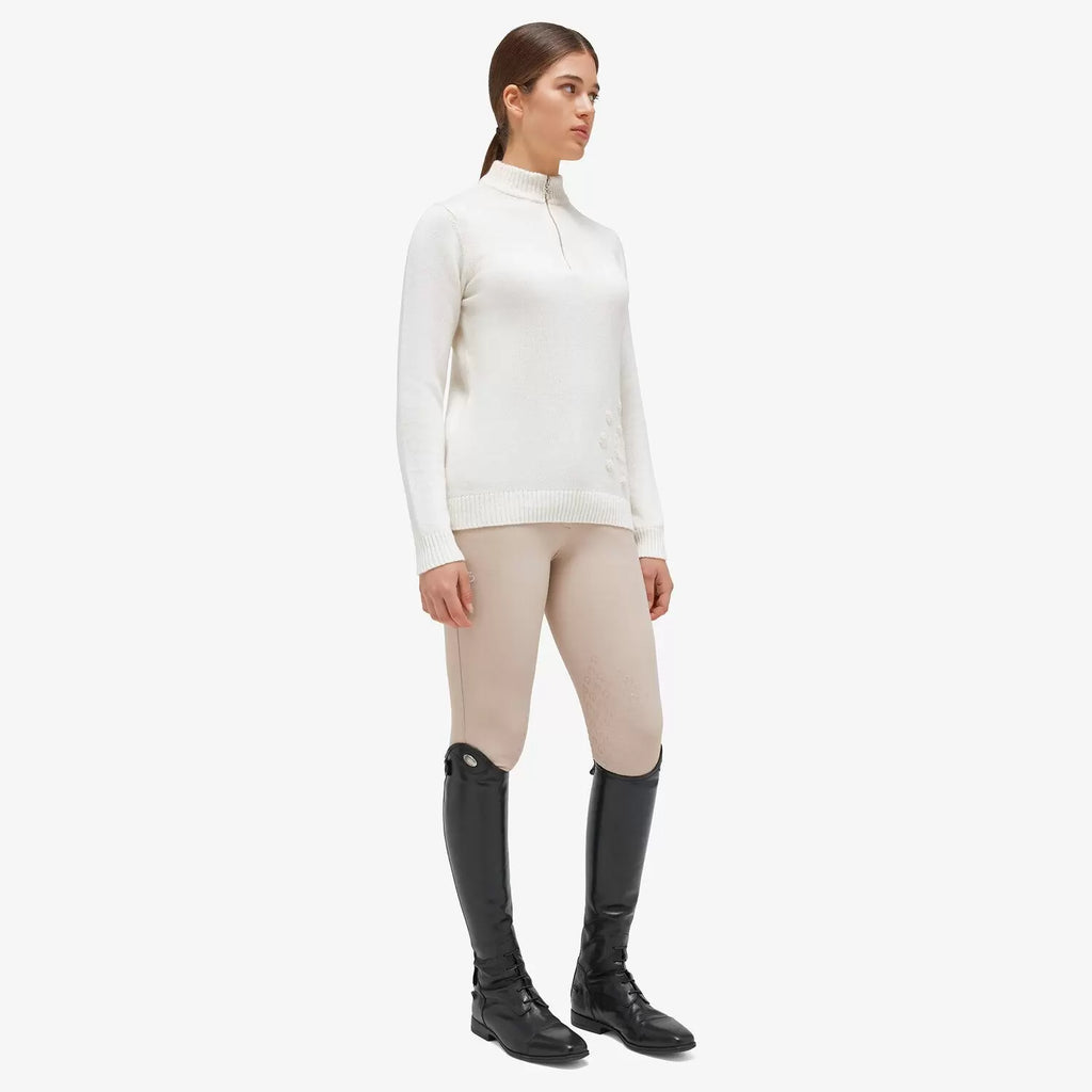Cavalleria Toscana Half-Zip Sweater - Off White | Malvern Saddlery