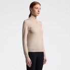 Cavalleria Toscana Women's Half Zip Sweater in Knitted Wool - Stone | Malvern Saddlery