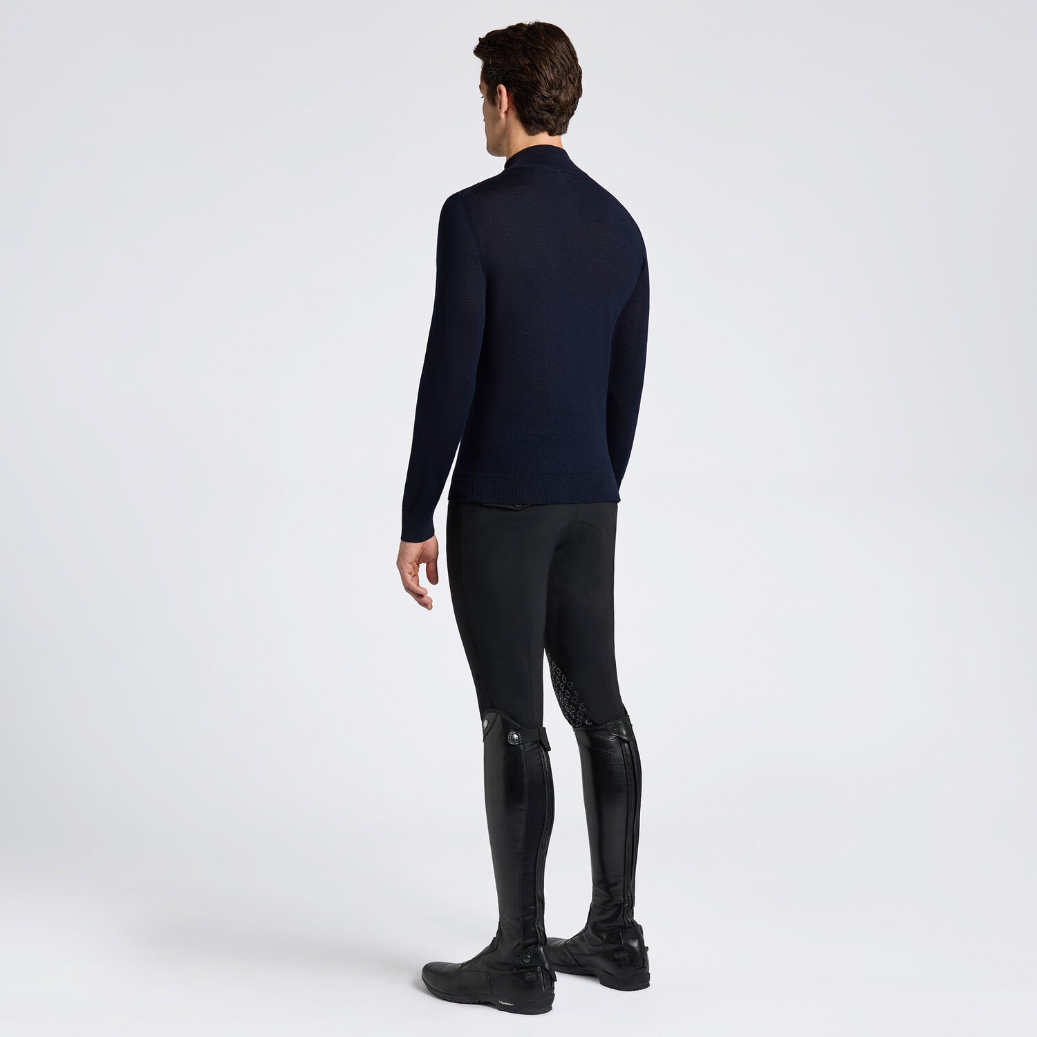 Cavalleria Toscana Men's Wool Half Zip Sweater | Navy | Equestrian Apparel | Malvern Saddlery