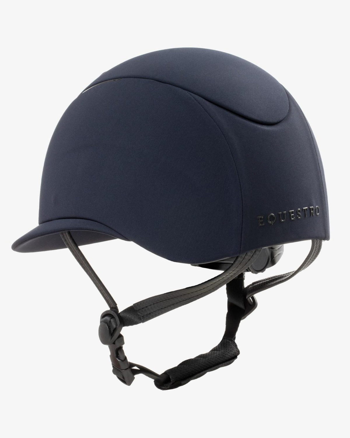 Equestro Meteor Wide Brim Equestrian Helmet - Navy; back view on white background | Malvern Saddlery