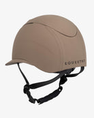 Equestro Meteor Wide Brim Equestrian Helmet - Walnut; back view on white background | Malvern Saddlery