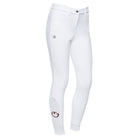 Cavalleria Toscana Girls' Knee Grip Breeches - White, close-up | Malvern Saddlery