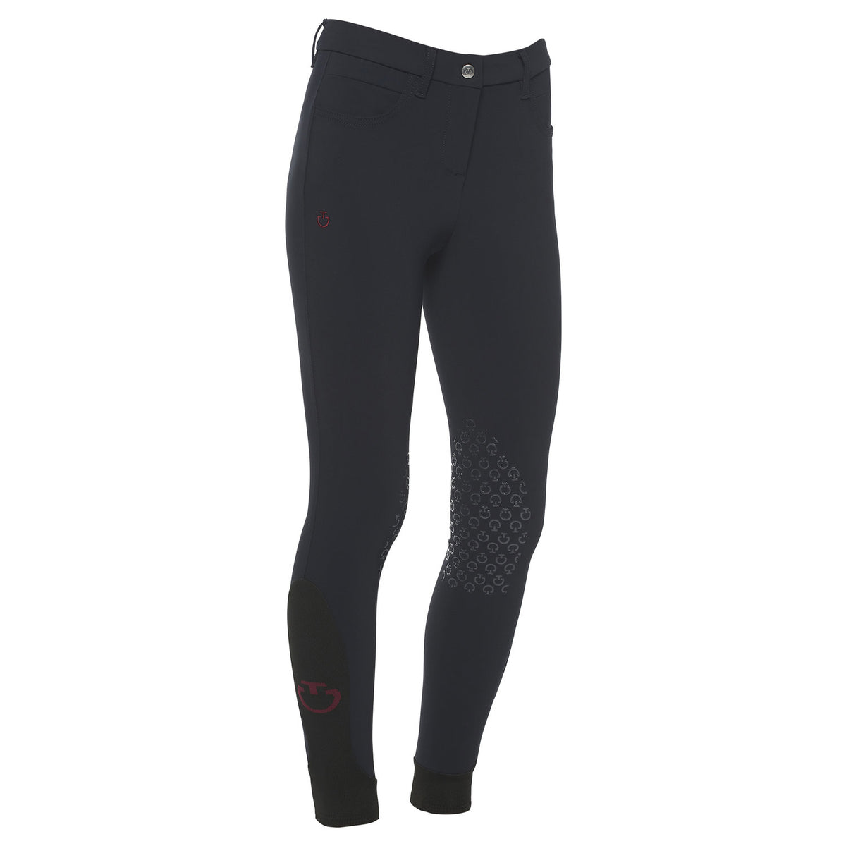 Cavalleria Toscana Girls' Knee Grip Breeches - Navy, front view | Malvern Saddlery