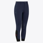 Cavalleria Toscana Girls' Dash Knee Grip Breeches - Ocean Blue, front view | Malvern Saddlery