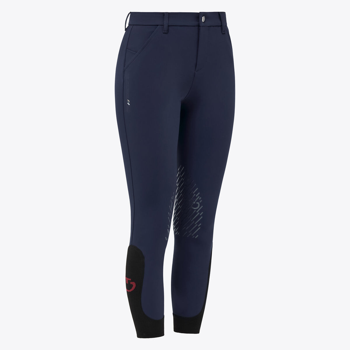 Cavalleria Toscana Girls' Dash Knee Grip Breeches - Ocean Blue, front view | Malvern Saddlery