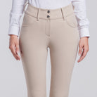 Cavalleria Toscana Women's American Knee Grip Breeches - Beige, side view | Malvern Saddlery