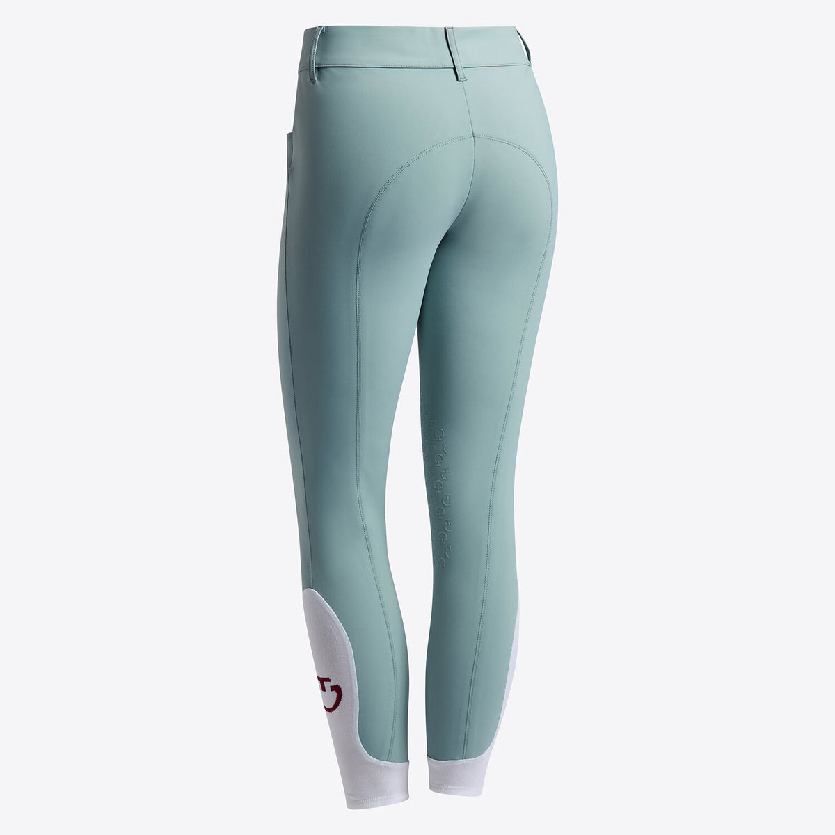 Cavalleria Toscana Women's American Knee Grip Breeches - Light Teal Green, back view | Malvern Saddlery