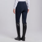 Cavalleria Toscana Women's American Knee Grip Breeches - Navy, back view | Malvern Saddlery