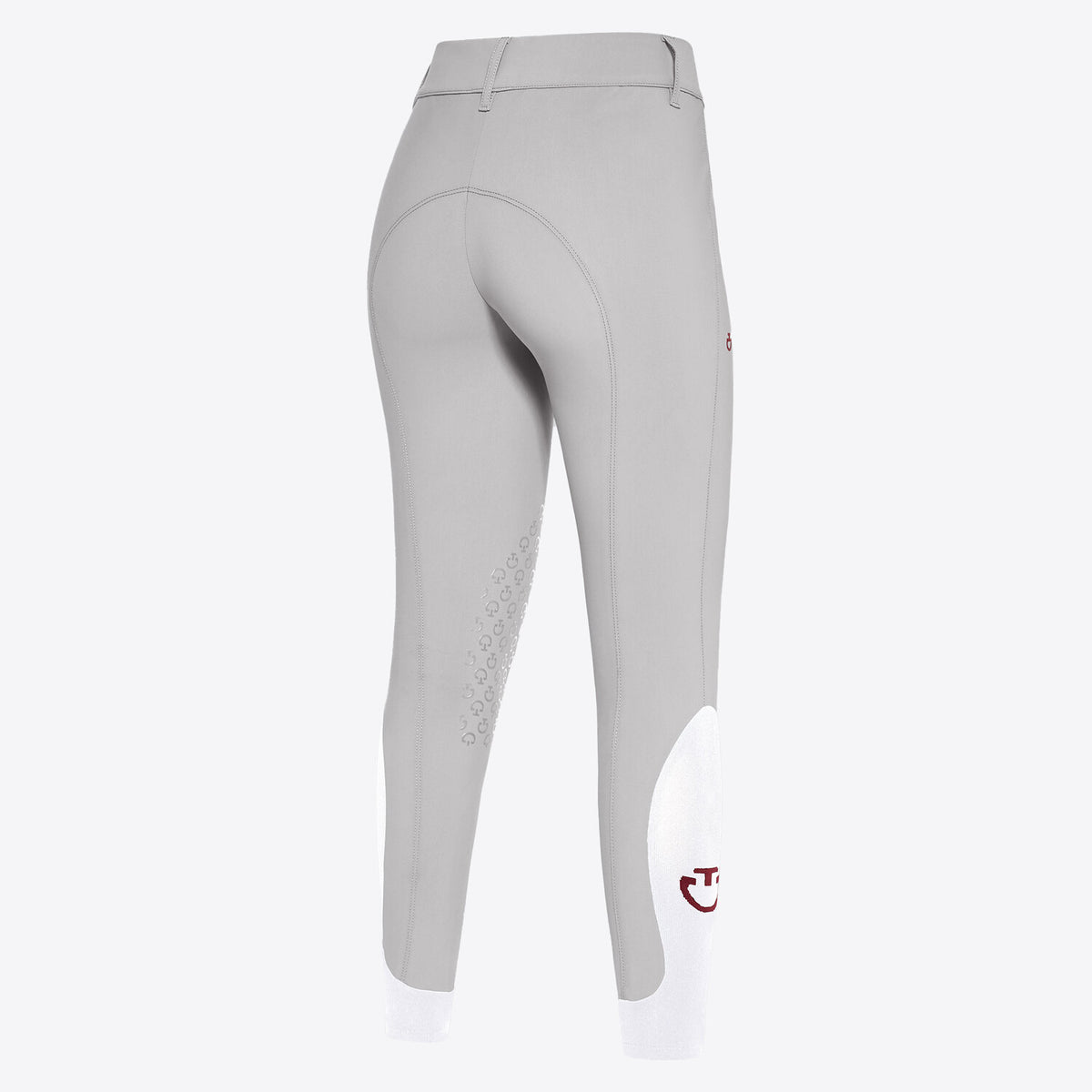 Cavalleria Toscana Women's American Knee Grip Breeches - Light Grey, back view | Malvern Saddlery
