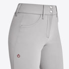 Cavalleria Toscana Women's American Knee Grip Breeches - Light Grey, side view | Malvern Saddlery