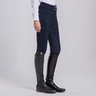 Cavalleria Toscana Women's American Full Grip Breeches - Navy, front view on model | Malvern Saddlery