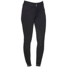 Cavalleria Toscana Women's Perforated Logo Tape Full Grip Breeches - Black, front view | Malvern Saddlery