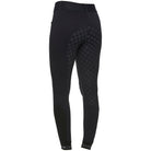 Cavalleria Toscana Women's Perforated Logo Tape Full Grip Breeches - Black, logo tape close-up | Malvern Saddlery