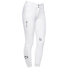 Cavalleria Toscana Women's Team High Waist Full Grip Breeches - White, front view | Malvern Saddlery