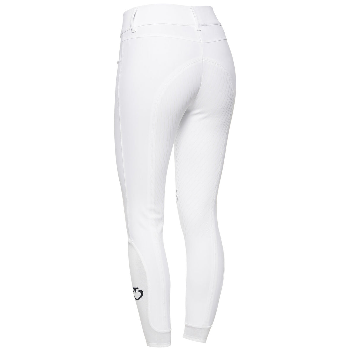 Cavalleria Toscana Women's Team High Waist Full Grip Breeches - White, back view | Malvern Saddlery