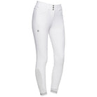 Cavalleria Toscana Women's High Waist Full Grip Breeches - White, front view | Malvern Saddlery