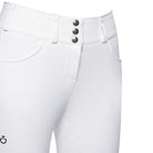 Cavalleria Toscana Women's High Waist Full Grip Breeches - White, close-up | Malvern Saddlery