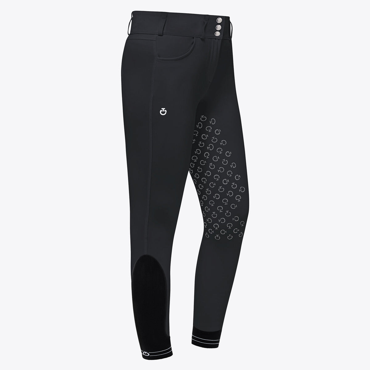 Cavalleria Toscana Women's High Waist Full Grip Breeches - Black, back view | Malvern Saddlery