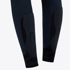 Cavalleria Toscana Women's RS High Waist Knee Grip Breeches - Navy, knee grip close-up | Malvern Saddlery