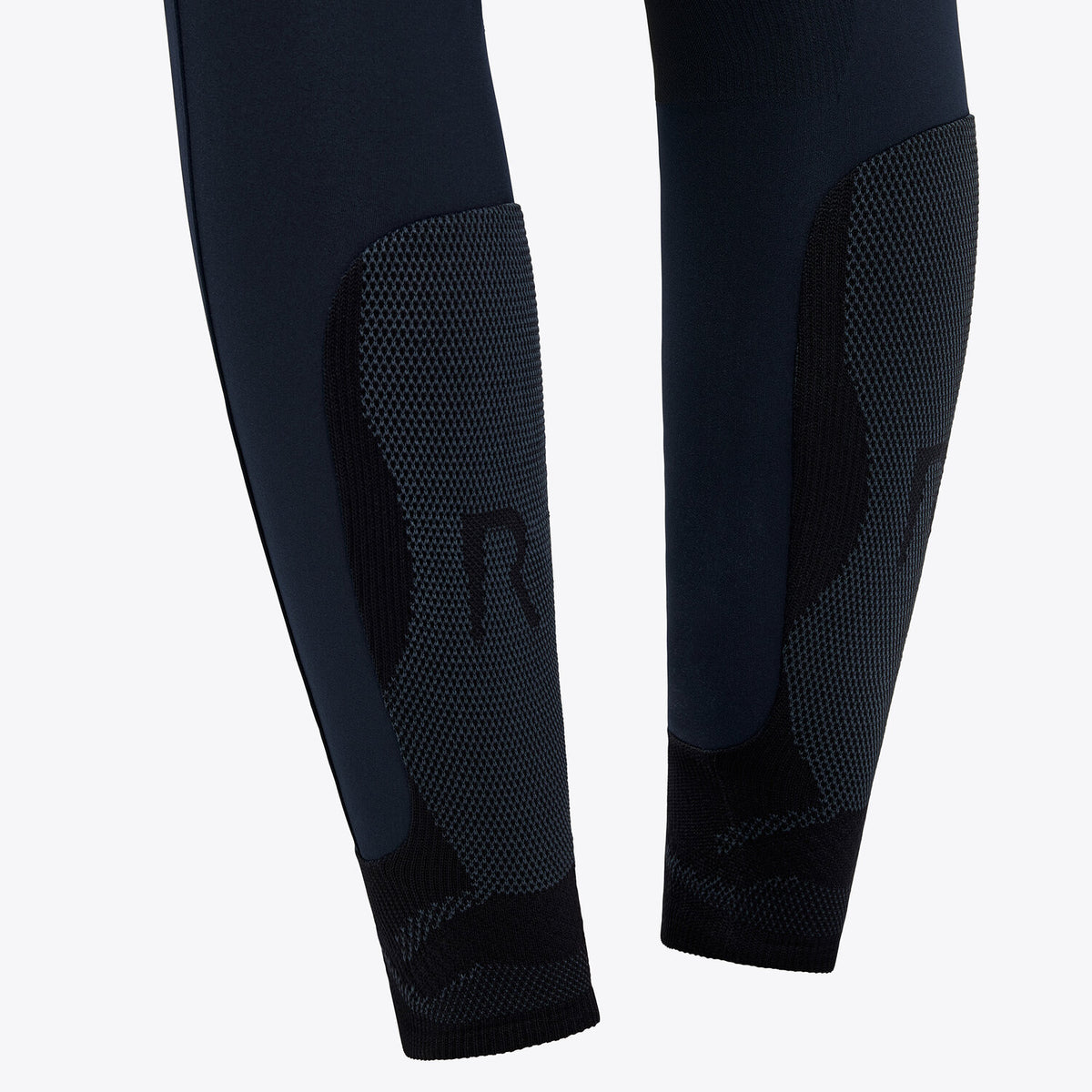 Cavalleria Toscana Women's RS High Waist Knee Grip Breeches - Navy, knee grip close-up | Malvern Saddlery