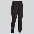 Cavalleria Toscana Women's Perforated Insert Full Grip Breeches - Black, front view | Malvern Saddlery