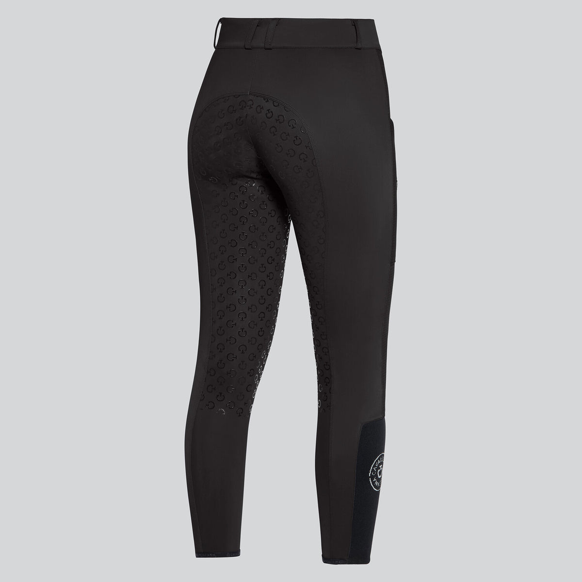 Cavalleria Toscana Women's Perforated Insert Full Grip Breeches - Black, back view | Malvern Saddlery
