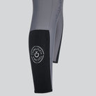 Cavalleria Toscana Women's Perforated Insert Knee Grip Breeches - Anthracite Grey, knee grip close-up | Malvern Saddlery