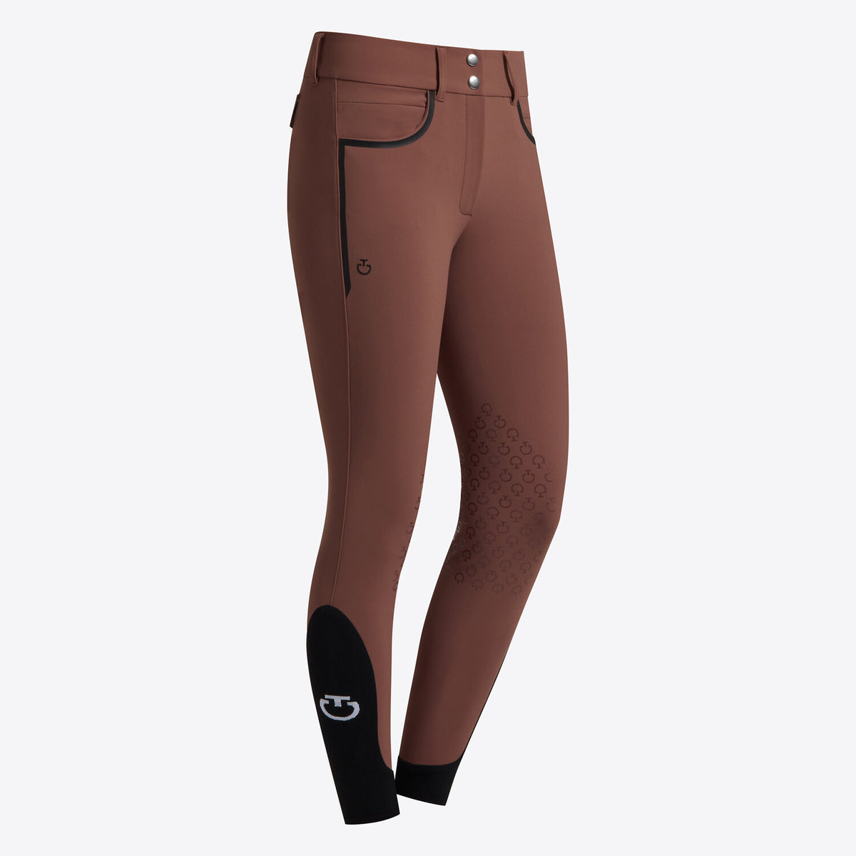 Cavalleria Toscana Women's High Waist Knee Grip Breeches - Mink, front view | Malvern Saddlery