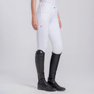 Cavalleria Toscana Women's New Grip Knee Grip Breeches - White, front view on model | Malvern Saddlery