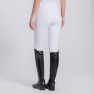 Cavalleria Toscana Women's New Grip Knee Grip Breeches - White, back view on model | Malvern Saddlery