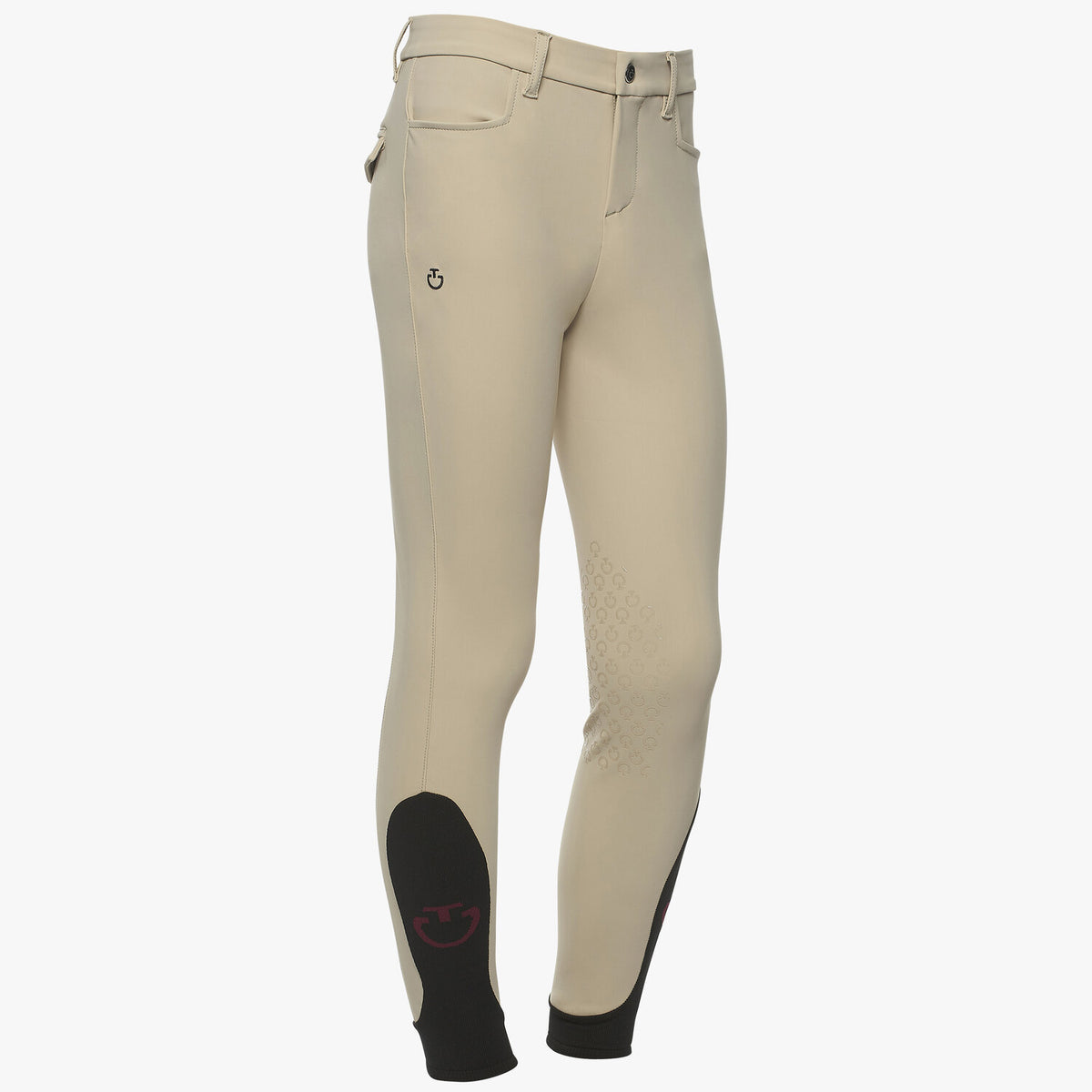 Cavalleria Toscana Boy's Knee Grip Jumping Breeches - Beige, front | Malvern Saddlery