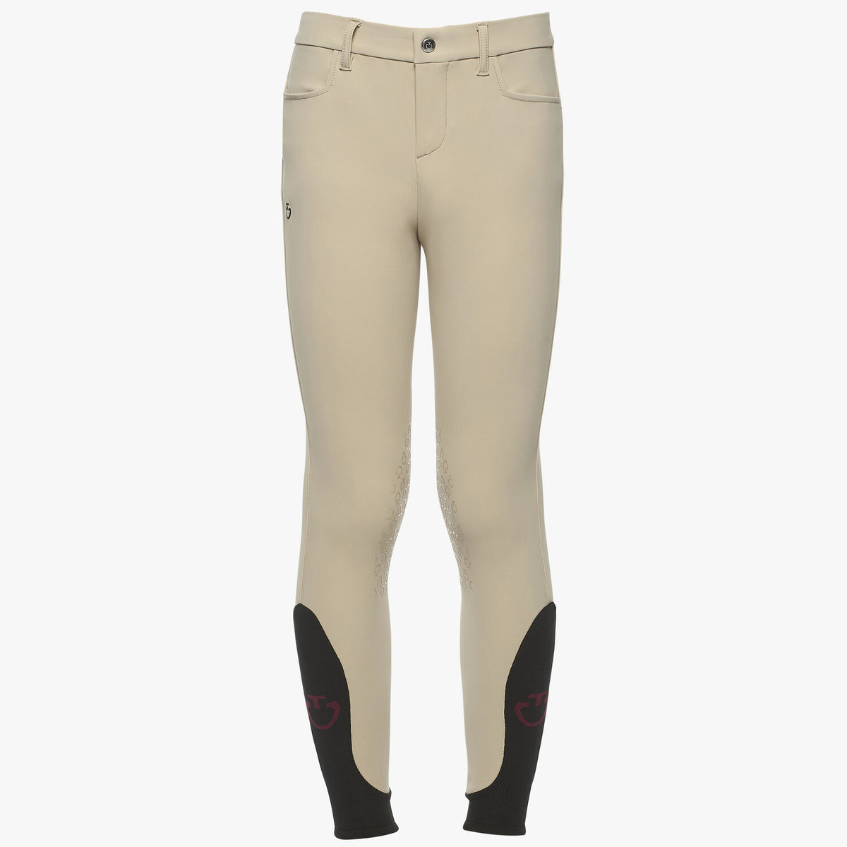 Cavalleria Toscana Boy's Knee Grip Jumping Breeches - Beige, back | Malvern Saddlery