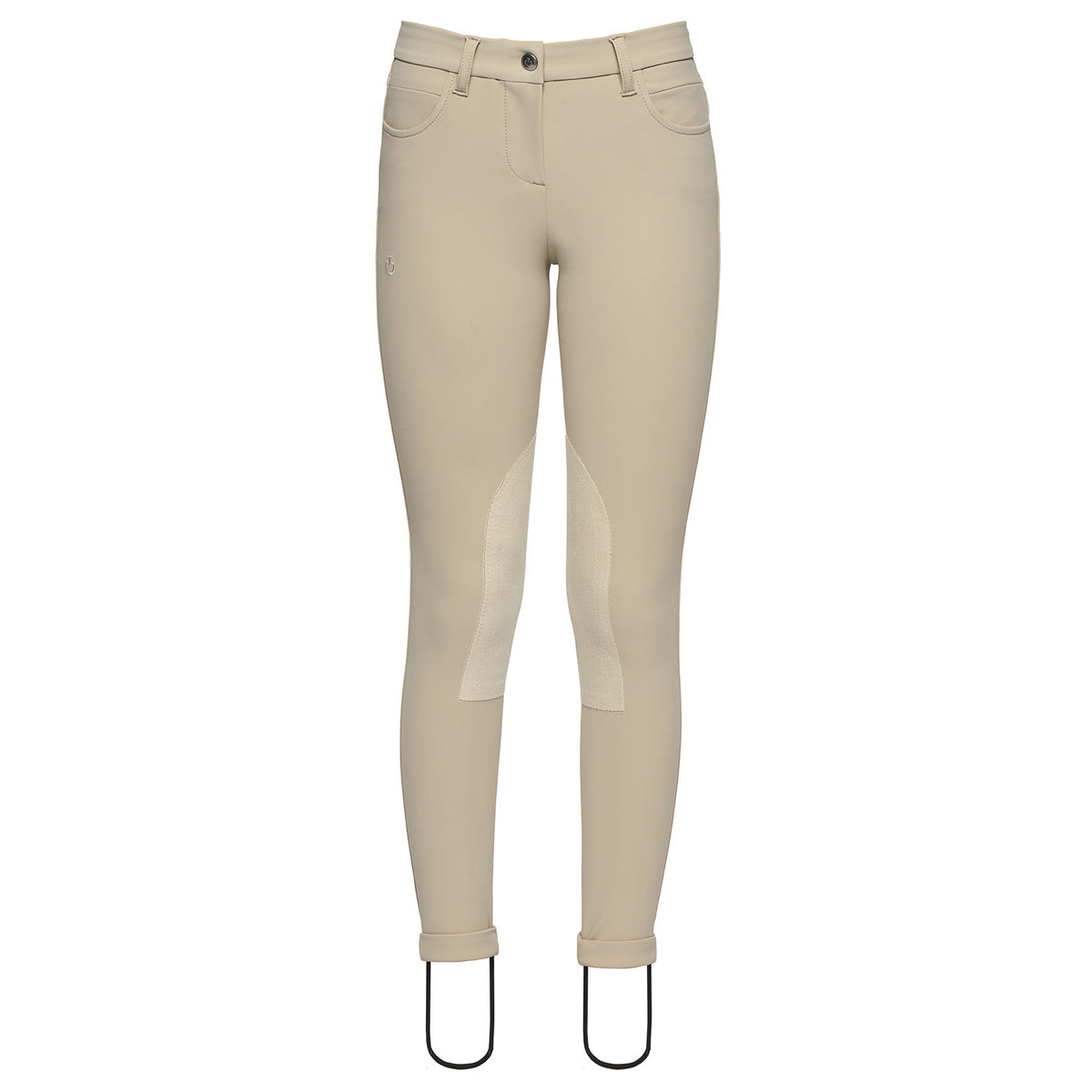 Cavalleria Toscana Kids' Knee Grip Jodhpurs - Beige, front view | Malvern Saddlery