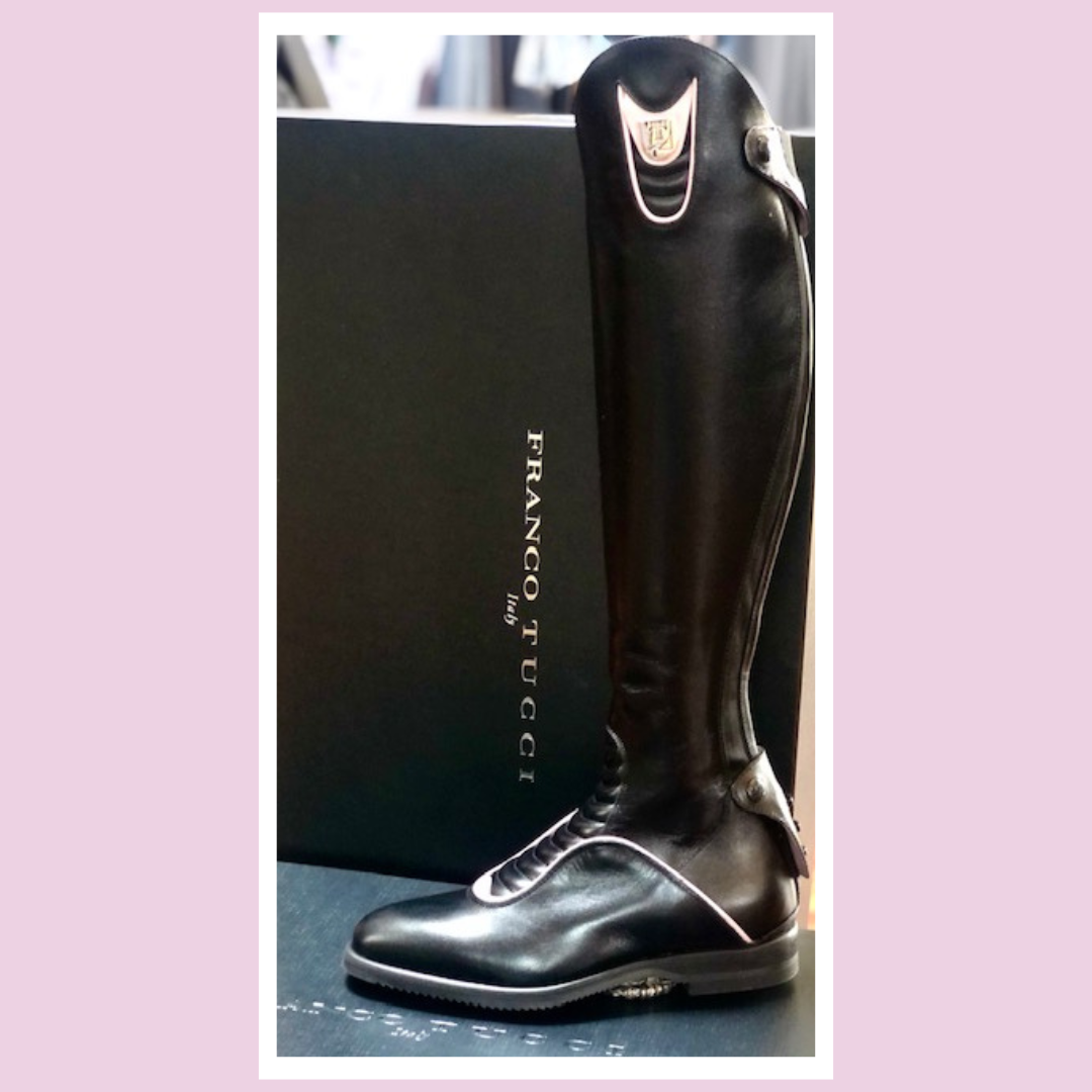 Custom Franco Tucci Harley Boots - Black w/Pink trim | Malvern Saddlery