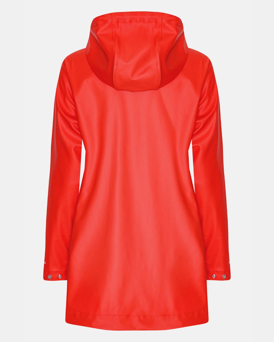 Ilse Jacobsen Spring-Summer Raincoat - Coral, back view | Women's Outerwear | Malvern Saddlery